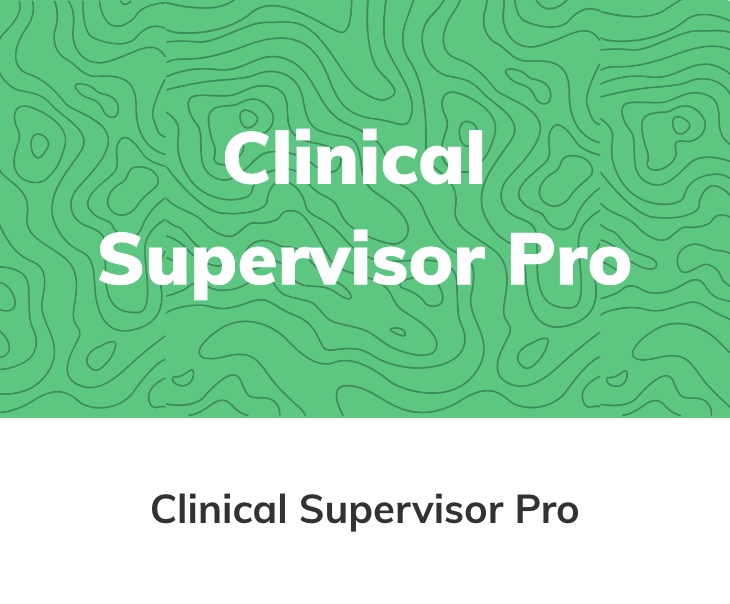 A green background with the words clinical supervisor pro.